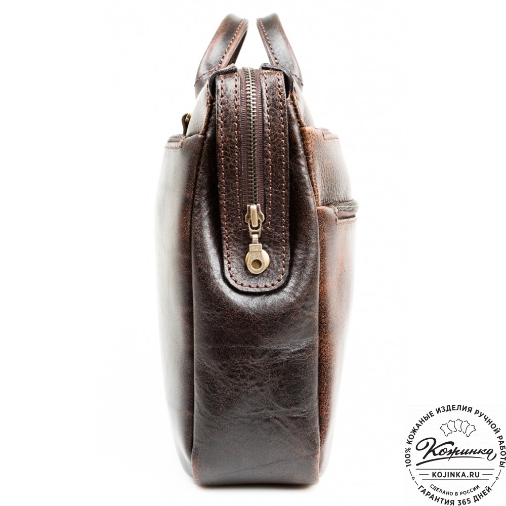 Кожаная деловая сумка "Гранд" (коричневый эксклюзив)