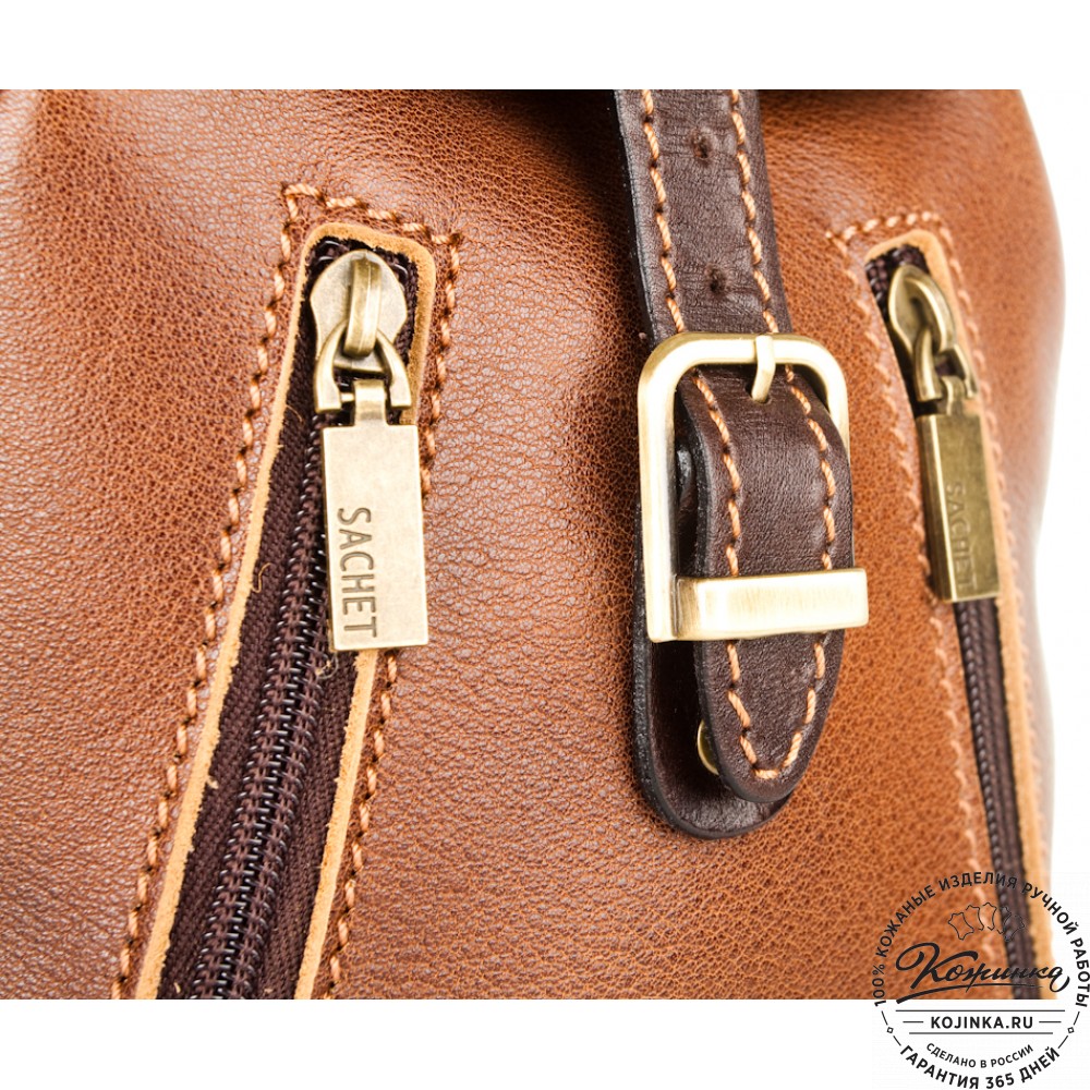 Женский кожаный рюкзак "Жоли" (коричневый)