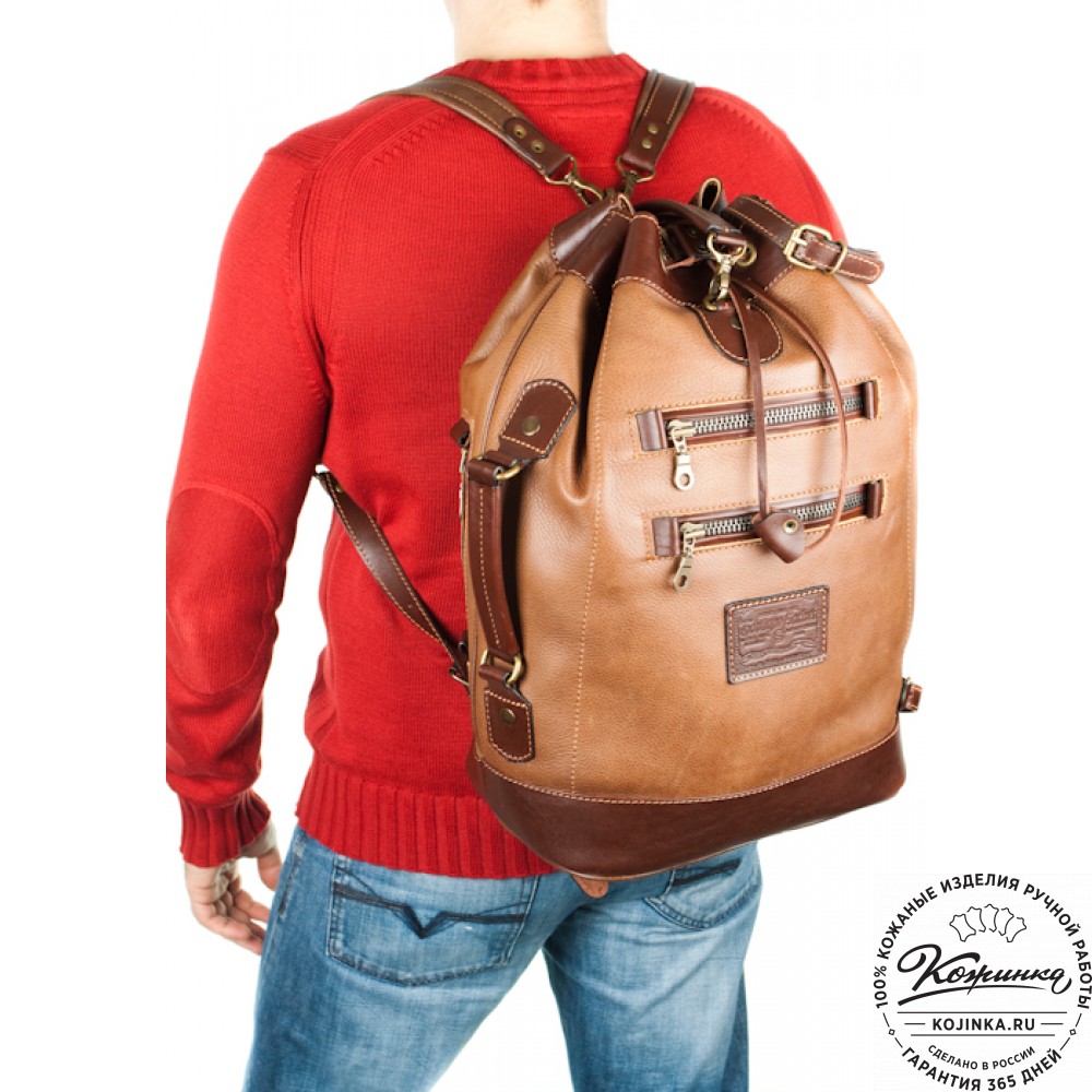 Кожаный рюкзак "СаШе" (коричневый)