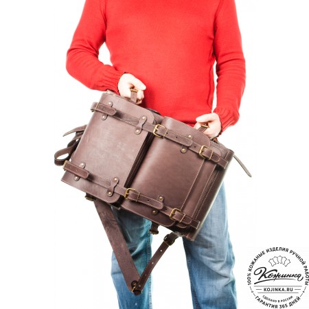 Мужской кожаный рюкзак "Легион" (старение рыжее)