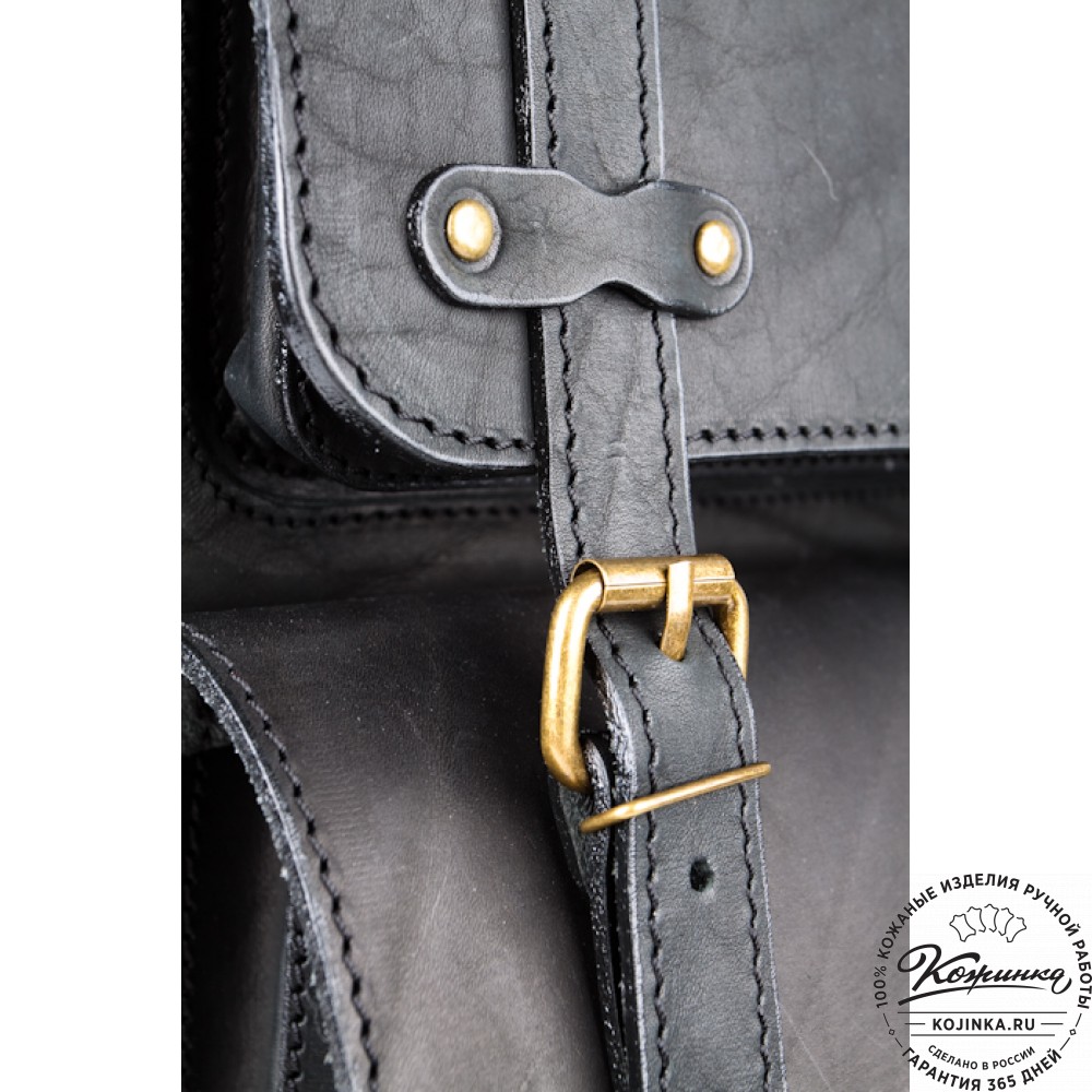 Мужской кожаный рюкзак "Легион" (чёрный)