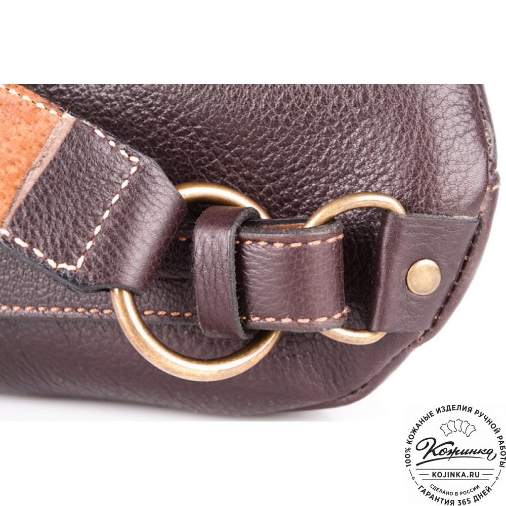 Кожаный рюкзак "Эль-Пасо" c карманом (коричневый)