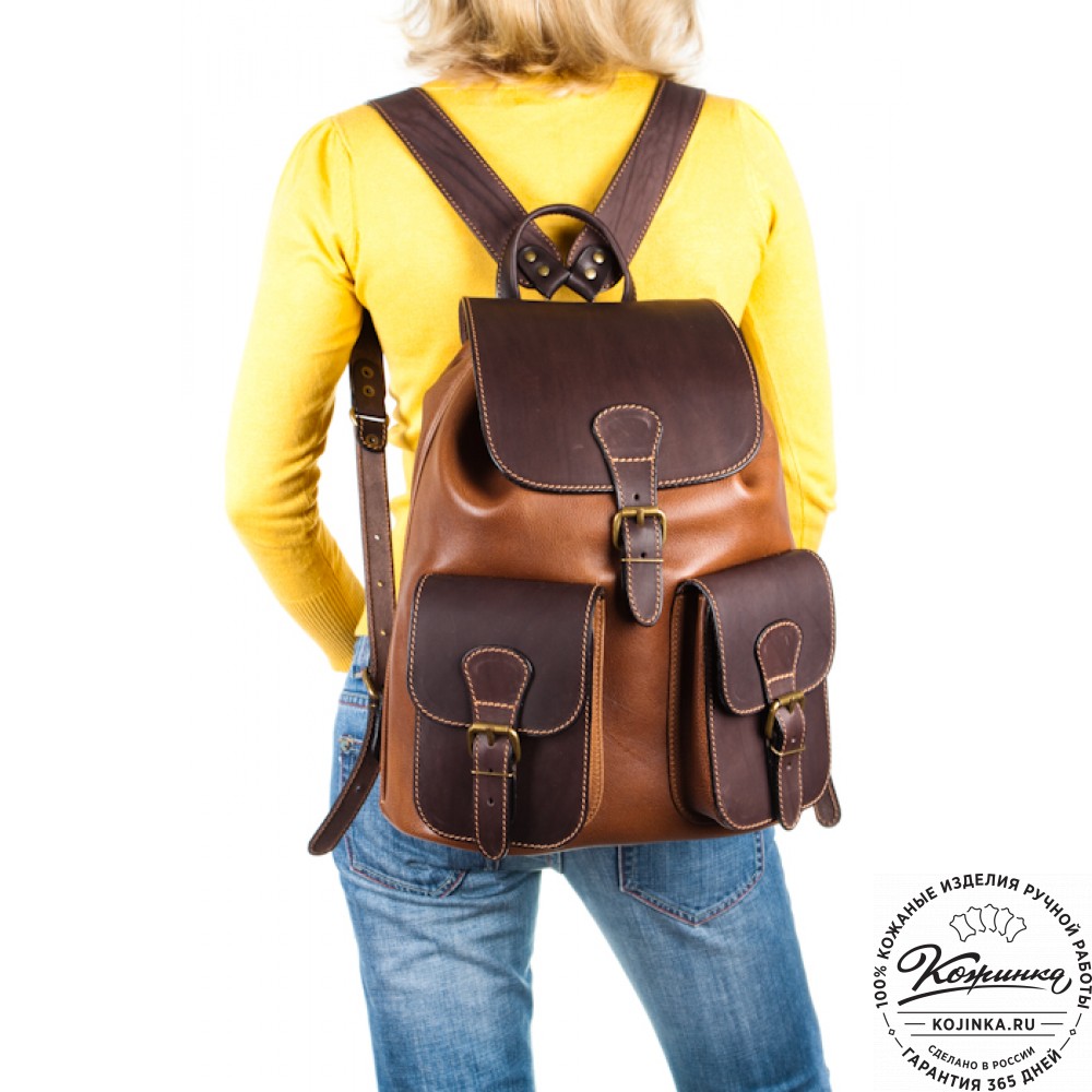 Кожаный рюкзак "Классик 2" (коричневый)