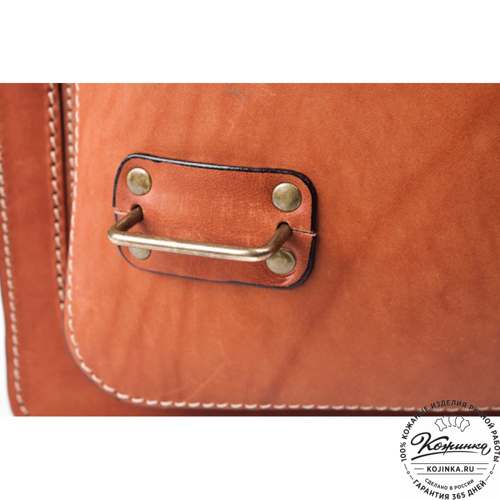 Кожаный портфель "Француз" (тёмно рыжий)