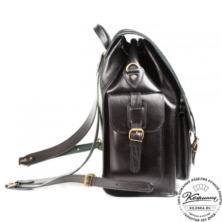 Кожаный рюкзак "Пехотинец" (чёрный)