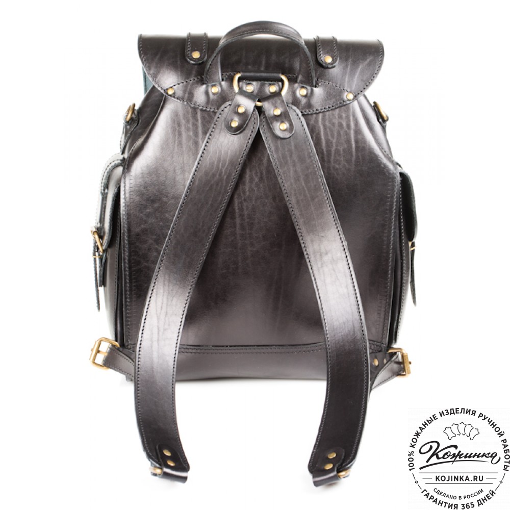 Кожаный рюкзак "Пехотинец" (чёрный)