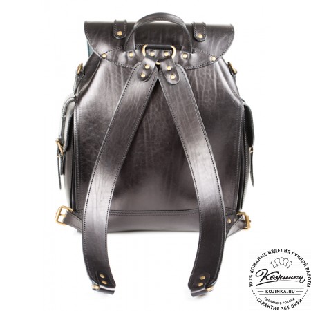 Кожаный рюкзак "Пехотинец" (чёрный)