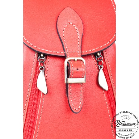 Женский кожаный рюкзак "Жоли" (красный)