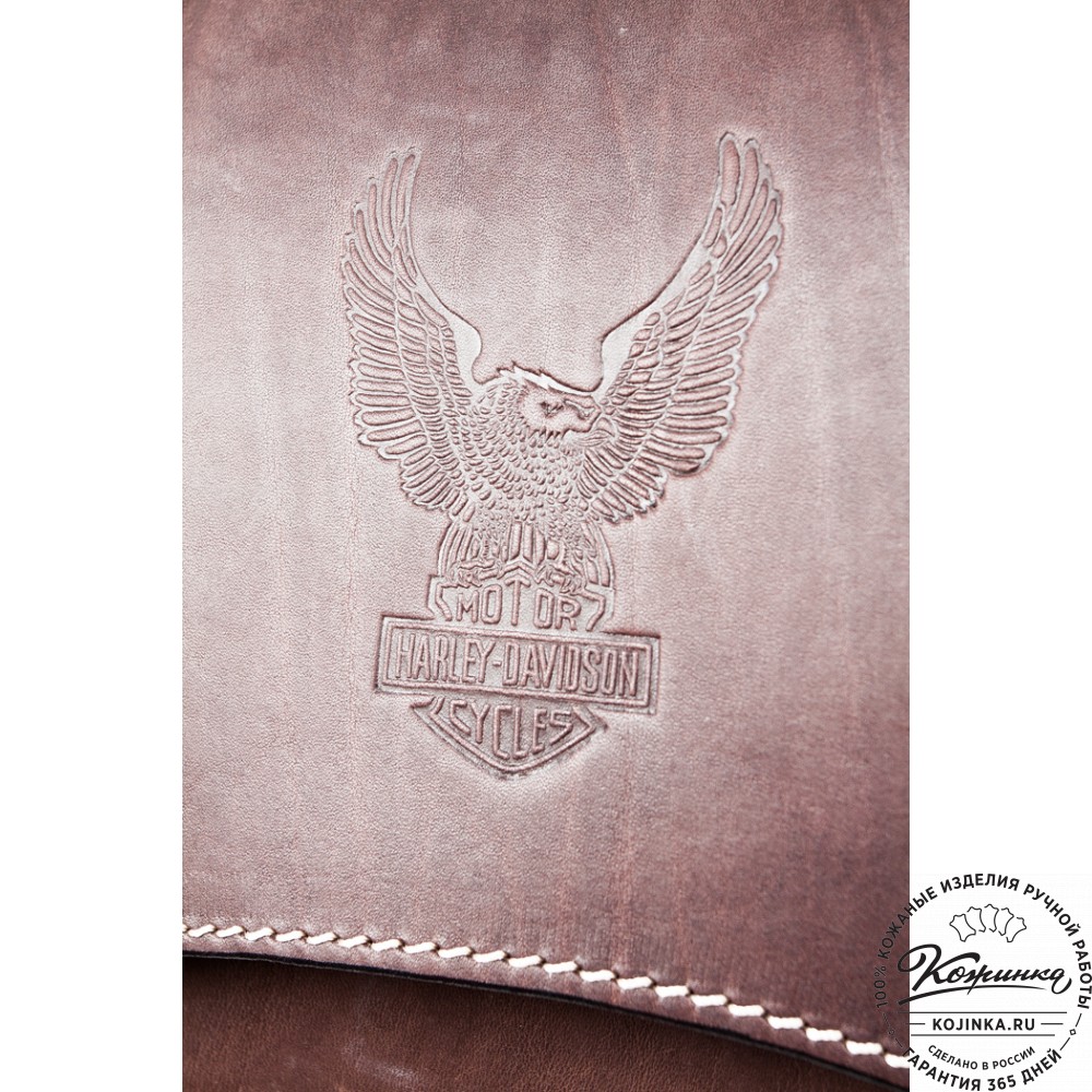 Мужской кожаный рюкзак "Байкер" (коричневый)