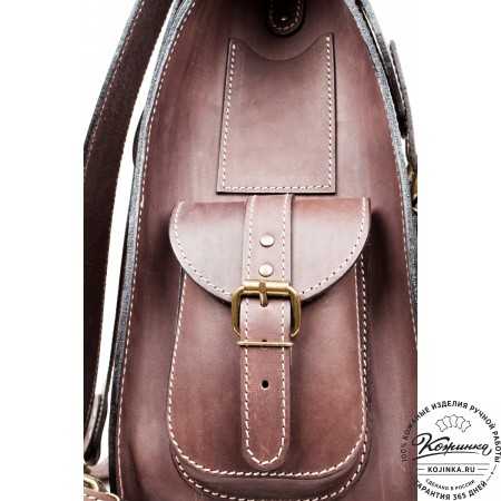 Мужской кожаный рюкзак "Байкер" (коричневый)