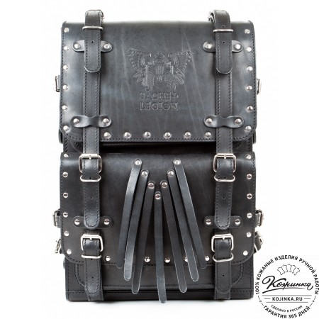 Мужской кожаный рюкзак "Легион-Харлей" (черный)