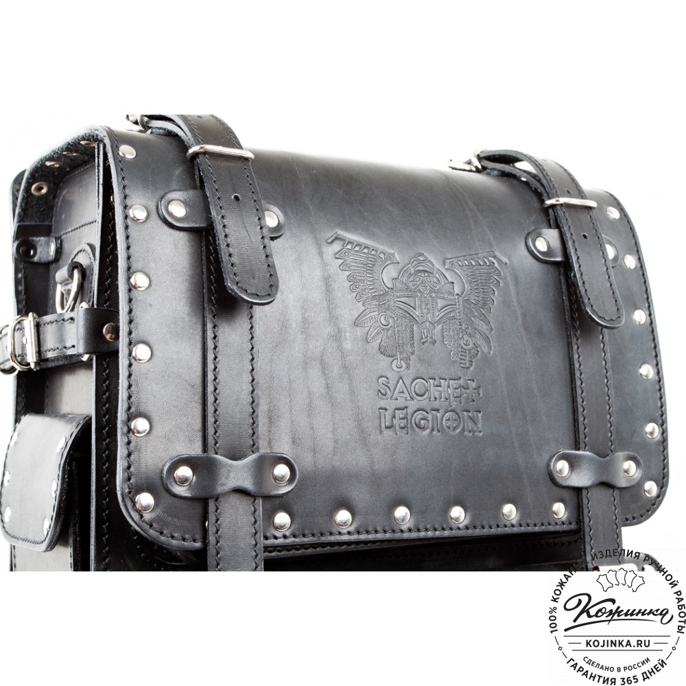 Мужской кожаный рюкзак "Легион-Харлей" (черный)