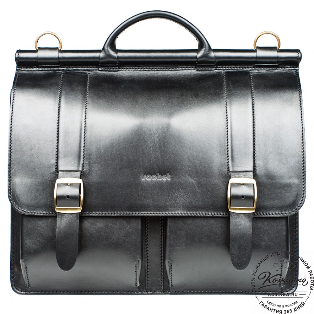 Кожаный портфель "Префект" (чёрный)