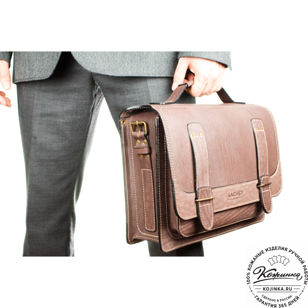 Кожаный портфель "Француз" (коричневый)