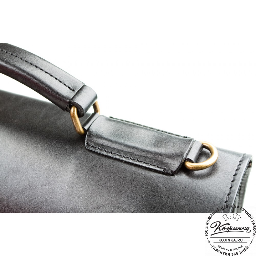 Мужской кожаный портфель "Престиж" (чёрный)