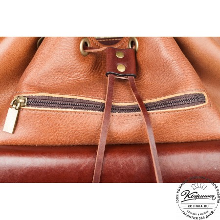 Мужской кожаный рюкзак "Следопыт" (коричневый)