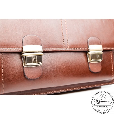 Кожаный деловой портфель "Адвокат-2" (коричневый)