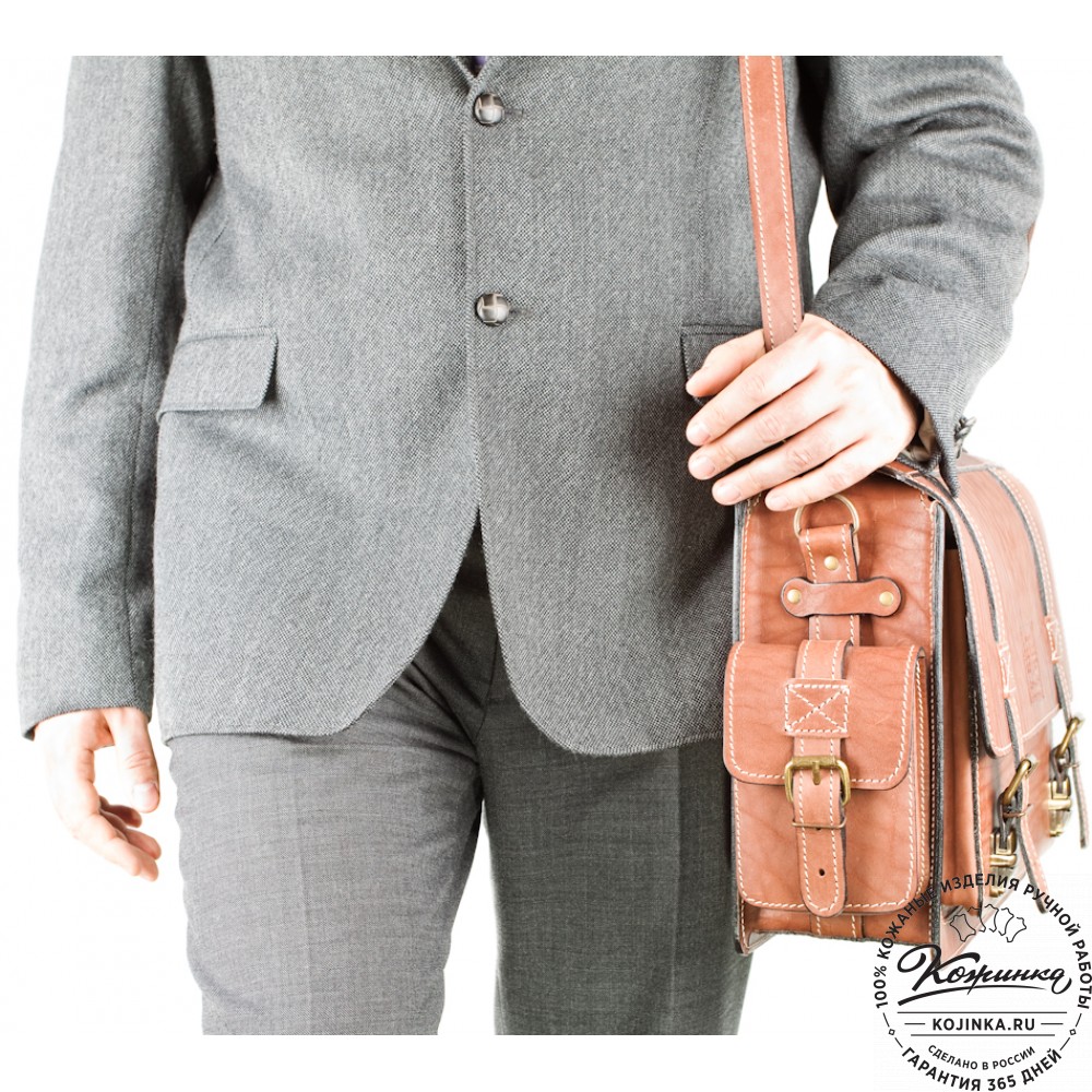 Кожаный портфель "Трансформер" (рыжий)