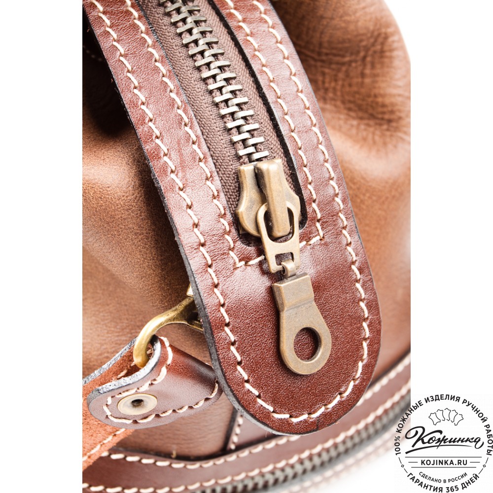 Кожаный дорожный саквояж "Малый" (коричневый)