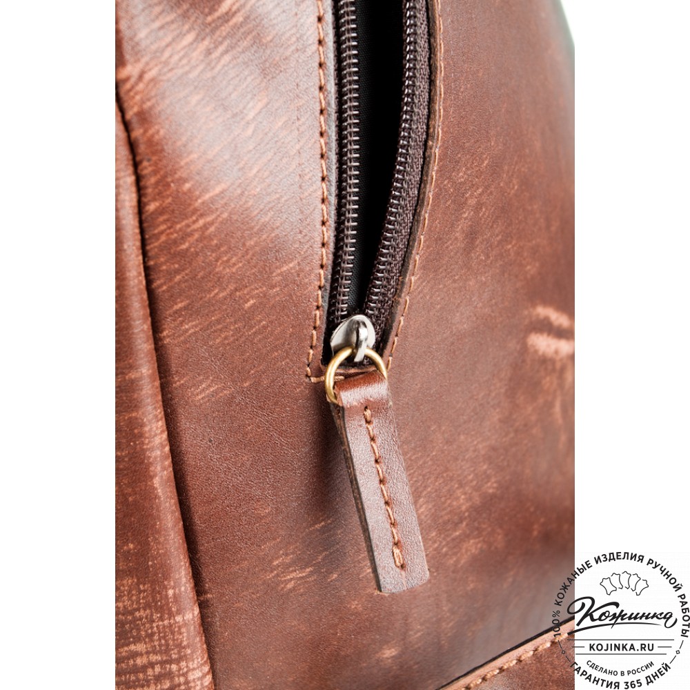 Кожаный рюкзак "Эль-Пасо" (светло-коричневый)