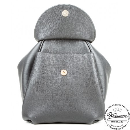 Кожаный рюкзак-сумка "Микки" (черный)