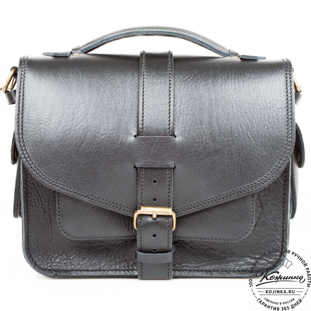 Кожаная  сумка "Виктория" (черная)