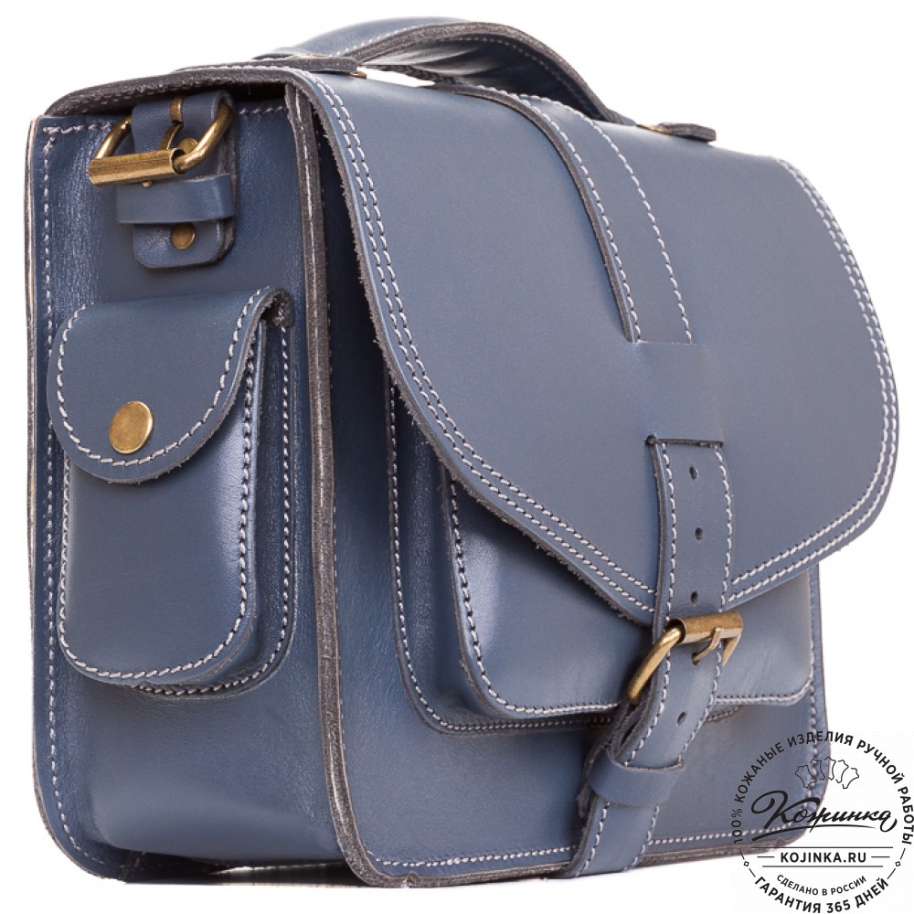 Кожаная  сумка "Виктория" (синяя)