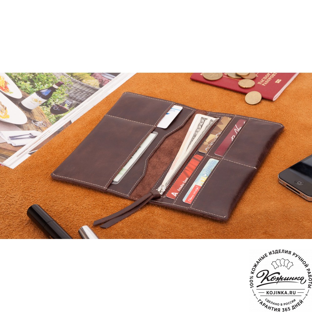 Кожаное портмоне Санкт-Петербург (коричневое)