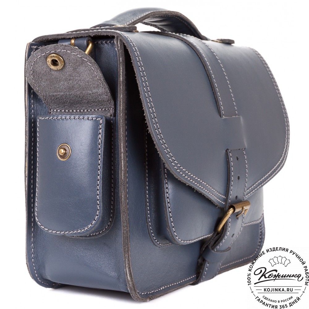 Кожаная  сумка "Виктория" (синяя)