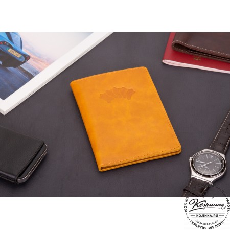 Кожаный бумажник водителя Турин (желтый)